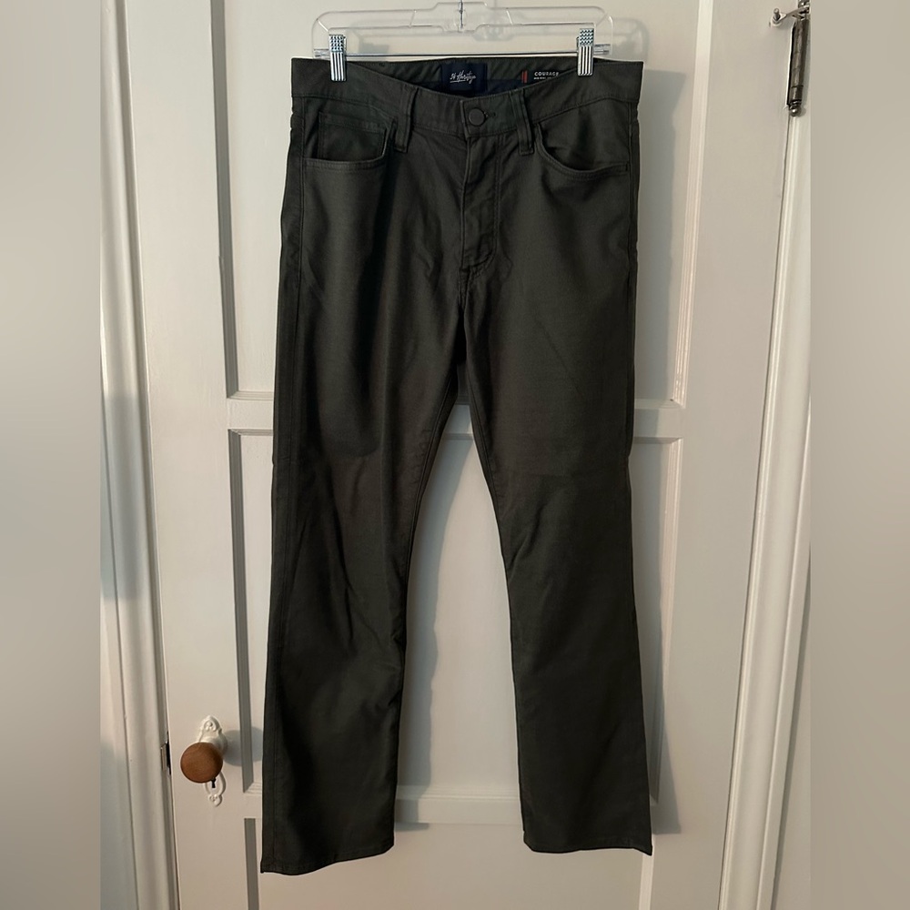34 Heritage 'Courage' Dark Grey Straight-Leg Twill Pants